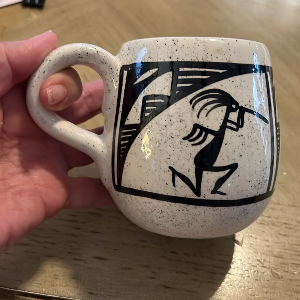 Southwest Tribal Pottery Art Coffee Cup Mug.  Hand crafted.